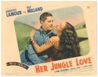 8g711 HER JUNGLE LOVE LC '38 romantic close up of sexy tropical Dorothy Lamour & Ray Milland!