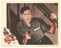 8g152 HOODLUM LC #2 '51 great close up of convict Lawrence Tierney pointing gun, film noir!