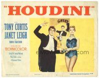8g722 HOUDINI LC #3 '53 c/u of Tony Curtis as the famous magician + sexy assistant Janet Leigh!