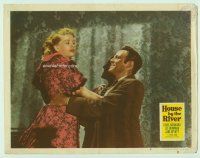 8g153 HOUSE BY THE RIVER LC #3 '50 Louis Hayward lifts wary Doroth Patrick, directed by Fritz Lang!