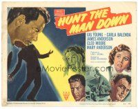 8g025 HUNT THE MAN DOWN TC '51 cool film noir art, secrets bared in search for killer!