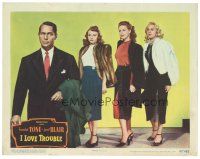8g155 I LOVE TROUBLE LC #2 '47 Franchot Tone with sexy Janet Blair, Janis Carter & Adele Jergens!
