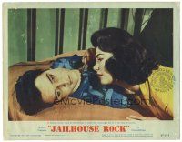 8g744 JAILHOUSE ROCK LC #3 '57 Judy Tyler encourages Elvis Presley to try his voice on records!