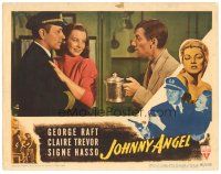 8g160 JOHNNY ANGEL LC '45 c/u of George Raft & pretty Signe Hasso with Hoagy Carmichael!