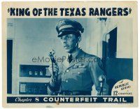 8g331 KING OF THE TEXAS RANGERS chapter 8 LC '41 close up of officer Rudolph Anders with radio!