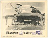 8g826 MISFITS LC #7 '61 Clark Gable & Montgomery Clift roping cattle from truck, Monroe in cab!