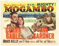 8g467 MOGAMBO TC '53 c/u of Clark Gable & Ava Gardner, great artwork of hunters & giant ape!