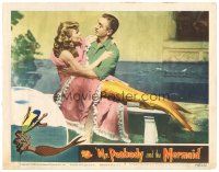 8g835 MR. PEABODY & THE MERMAID LC #5 '48 best c/u of William Powell holding mermaid Ann Blyth!