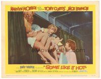 8g929 SOME LIKE IT HOT LC #4 '59 Tony Curtis tries to talk Jack Lemmon out of the upper berth!