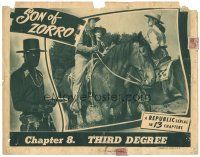 8g359 SON OF ZORRO chapter 8 LC '47 Republic serial, c/u of cowboys with Peggy Stewart on horses!