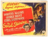8g043 SPIRAL STAIRCASE TC '46 art of McGuire, Brent & Barrymore, directed by Robert Siodmak!