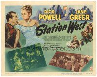 8g520 STATION WEST TC '48 cowboy Dick Powell loves Jane Greer, Burl Ives with guitar!