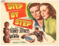 8g044 STEP BY STEP TC '46 artwork of Lawrence Tierney & Anne Jeffreys, film noir!