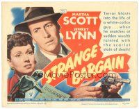 8g046 STRANGE BARGAIN TC '49 film noir, Martha Scott, Jeffrey Lynn, insurance fraud!