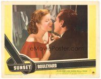 8g241 SUNSET BOULEVARD LC #8 '50 close up of William Holden staring lovingly at Nancy Olson!