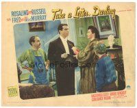 8g948 TAKE A LETTER DARLING LC '42 Fred MacMurray in tuxedo with Rosalind Russell in fur coat!