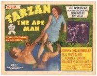8g527 TARZAN THE APE MAN TC R54 Maureen O'Sullivan tries to help Johnny Weismuller out of water!