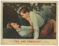 8g950 TEA & SYMPATHY LC #2 '56 close up of Deborah Kerr & John Kerr at moment of classic tagline!