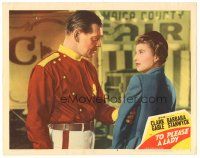 8g961 TO PLEASE A LADY LC #8 '50 c/u of race car driver Clark Gable grabbing Barbara Stanwyck!