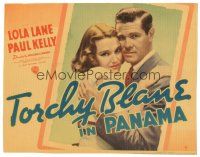 8g051 TORCHY BLANE IN PANAMA TC '38 romantic close up of pretty Lola Lane & Paul Kelly!