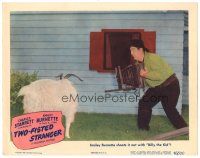 8g968 TWO-FISTED STRANGER LC '46 wacky Smiley Burnette points camera at Billy the Kid goat!