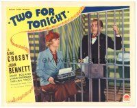8g967 TWO FOR TONIGHT LC '35 Bing Crosby dictating to Joan Bennett sitting outside his jail cell!