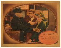 8g263 WE ARE NOT ALONE LC '39 Paul Muni stops cop from grabbing pretty Jane Bryan, James Hilton!
