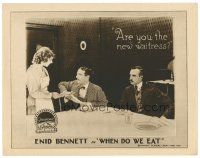 8g985 WHEN DO WE EAT LC '19 annoyed men at table ask pretty Enid Bennett if she's the new waitress