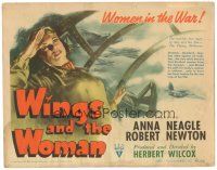 8g547 WINGS & THE WOMAN TC '42 artwork of Anna Neagle as Amy Johnson, famous female aviator!