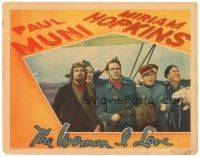 8g991 WOMAN I LOVE LC '37 Paul Muni, Louis Hayward, Minor Watson & Alec Craig watch plane in trouble