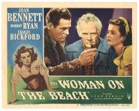 8g272 WOMAN ON THE BEACH LC #6 '46 Charles Bickford between Robert Ryan & bad girl Joan Bennett!