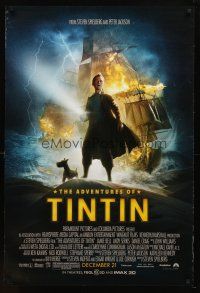 8h017 ADVENTURES OF TINTIN advance DS 1sh '11 Steven Spielberg's version of the French cartoon!