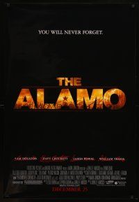 8h024 ALAMO advance 1sh '04 Billy Bob Thornton as Davy Crockett, Dennis Quaid, Texas history!