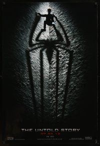 8h035 AMAZING SPIDER-MAN teaser DS 1sh '12 shadowy image of Andrew Garfield in title role!