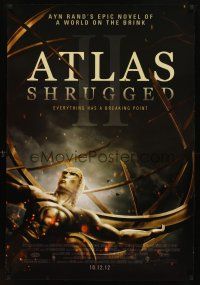 8h047 ATLAS SHRUGGED II: THE STRIKE advance DS 1sh '12 Ayn Rand's classic novel!
