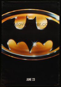 8h059 BATMAN teaser 1sh '89 directed by Tim Burton, cool image of Bat logo!