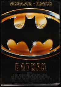 8h058 BATMAN 1sh '89 Michael Keaton, Jack Nicholson, directed by Tim Burton!