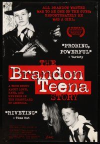 8h094 BRANDON TEENA STORY 1sh '98 shocking true story documentary!