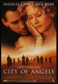 8h126 CITY OF ANGELS video 1sh '98 Nicolas Cage & Meg Ryan, based on Wings of Desire!