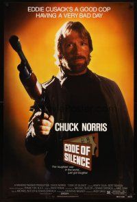 8h134 CODE OF SILENCE 1sh '85 Chuck Norris is a good cop having a very bad day!