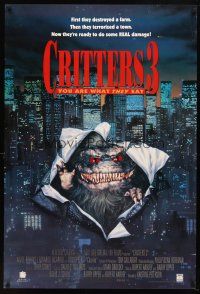 8h146 CRITTERS 3 video 1sh '91 you are what they eat, now they're ready to do some REAL damage!