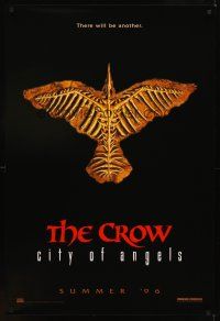 8h148 CROW: CITY OF ANGELS teaser 1sh '96 Tim Pope directed, cool image of the bones of a crow!