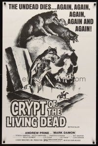 8h149 CRYPT OF THE LIVING DEAD 1sh '73 cool Smith horror art, the undead dies again and again!