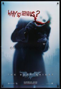 8h155 DARK KNIGHT teaser DS 1sh '08 Heath Ledger as the Joker, why so serious?