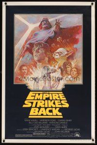 8h202 EMPIRE STRIKES BACK 1sh R81 George Lucas sci-fi classic, cool artwork by Tom Jung!