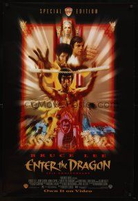 8h213 ENTER THE DRAGON video 1sh R98 Bruce Lee kung fu classic, the movie that made him a legend!