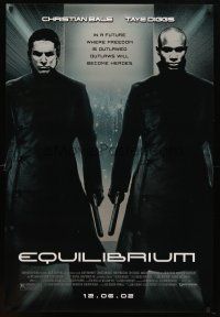 8h215 EQUILIBRIUM advance 1sh '02 Christian Bale & Diggs in a future where freedom is outlawed!