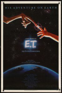 8h194 E.T. THE EXTRA TERRESTRIAL 1sh '82 Drew Barrymore, Steven Spielberg classic, Alvin art!