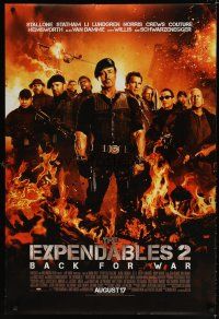 8h226 EXPENDABLES 2 advance DS 1sh '12 Stallone, Arnie, Van Damme, Li, Lundgren & Chuck Norris!