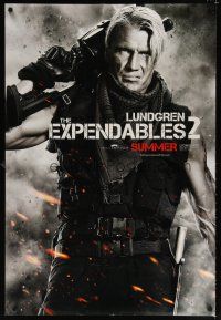 8h228 EXPENDABLES 2 teaser DS 1sh '12 great image of tough-guy Dolph Lundgren!